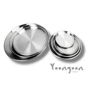 윤쓰샵 7종 사이즈 스텐 오목 원형트레이 고기접시 야외접시 스텐원형쟁반60CM