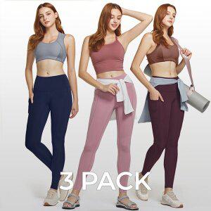 [테슬라]애슬리오 요가 하이웨이스트 긴바지 3팩  AO-YLP38