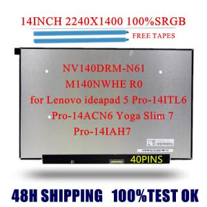 노트북 LCD 스크린 NV140DRM-N61 레노버 아이디어패드 5 Pro-14ITL6 Pro-14ACN6 요가 슬림 7 Pro-14IAH7 M1