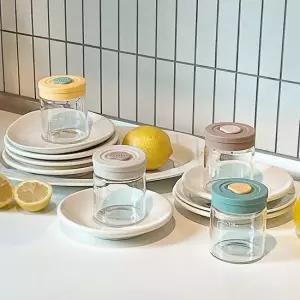 헥사 내열유리 눈금유리병 투톤실리콘캡 4종세트 150ml 이유식 아기보리차 휴대용