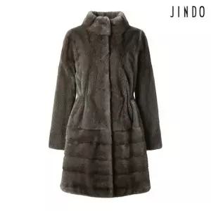[롯데백화점]진도모피 스탠드카라 밍크 휘메일 하프코트(JFHP24)