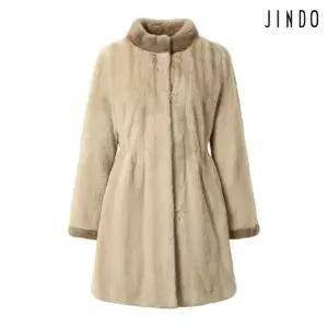 [롯데백화점]진도모피 컬러콤비 밍크 휘메일 하프코트(JFHR01)