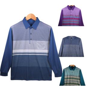 국내산 중년 남성 긴팔 카라 긴팔 티셔츠 남자 봄 가을 티 50대 60대