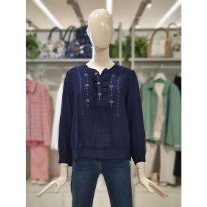 [갤러리아] 크로커다일레이디 에스닉 자수 블루종 블라우스 CLDFBL109