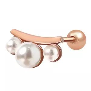[미니아트] 진주 송이 14K 골드필드핀 귓바퀴 스틱 로즈골드 피어싱