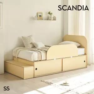 스칸디아 플랫츠 헤드형 슬라이딩 빅수납 벙커 침대+가드+계단 풀세트 SS(7존독립매트)