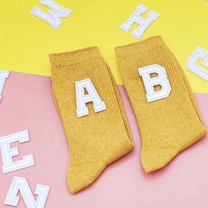 붙이는 알파벳와펜 패치 흰색 의류 리폼 자수와펜 커스텀 라벨