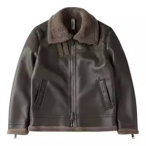 [빠니깔레][빠니깔레] 에코레더 카키브라운 B3인조무스탕점퍼 m-gcjp52br (P00340