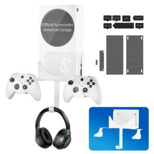 nymus Xbox 엑스박스 시리즈 S용 벽걸이, S 벽걸이 키트, 탈착식 컨트롤러 홀더 헤드폰 걸이, 더스트 플러
