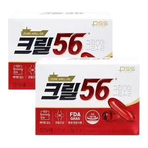 펄세스 크릴오일 크릴56 1000mgX30캡슐X2팩