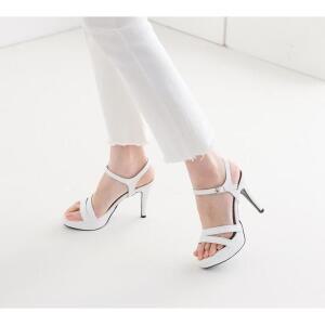 라운슈 오픈토 스트랩 가보시 슬링백 샌들힐 10cm