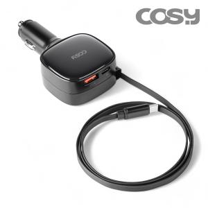 코시 제드 84W C타입 자동감김 초고속 차량용 충전기 (PD + QC3.0 2포트) CGR2271AT