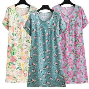 [제이케이유통]여름 아사면 반팔원피스 레이온 빅사이즈 원피스 여성 잠옷 홈웨어