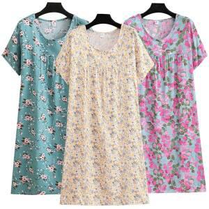 [제이케이유통]2장세트 여름 아사면 반팔원피스 레이온 빅사이즈 원피스 여성 잠옷 홈웨어