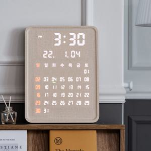 플라이토 포시즌 캘린더 인테리어 LED 벽시계 27cm 크림