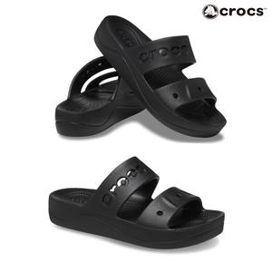 크록스정품 여성용 가볍고 유연한 슬라이드 슬리퍼 여름샌들 지비츠 장식 가능 블랙