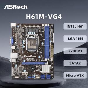 ASRock 마더보드 H61M-VG4 CPU는 LGA 1155 소켓 i3-3220 3240 i5-3450 3470 i7-3770, DDR3 Micro ATX를 지
