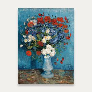 DIY 보석십자수 패브릭 고흐의 수레국화와 양귀비 40x50cm