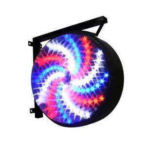 야외 간판 포인트 이발소 헤어샵 매장 LED 싸인볼 사인볼(45x28cm)-레드블루톱니조명