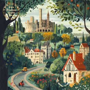 잼보석십자수 동화 속 마을로의 여행 대형 비즈