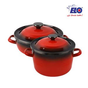 ELO 빨강법랑 리미티드 2종세트 / 깊은형24cm + 전골24cm