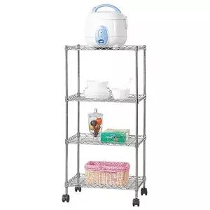 고품질 메탈랙450 4단 선반렉 세탁실 마트진열대 미니선반 조립식선반 선반장 철제수납장 WF0E97F