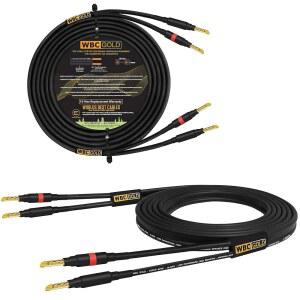 세계 최고의 케이블 15피트 WBC-GOLD-LOCAP-SPKR-10 AWG - 저커패시턴스 저인덕턴스 고순도 OFC Audiophile HiFi 스피커 쌍(Emancy Gold Banana 플러그 포함)