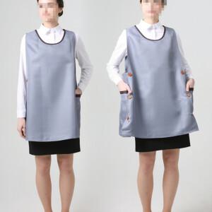 그레이 빅사이즈 단추형 입는 조끼형 앞치마 원피스형 조끼 앞치마 옆단추 끈없는