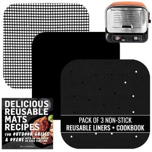 닌자 우드파이어 피자 오븐 8-in-1 야외 흡연자 바비큐용 재사용 가능한 라이너 액세서리 일회용 논스틱 그릴 매트 펠릿이 포함된 스톤 일렉트릭 OO100 OO101B