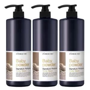 2 +1로더베르 퍼퓸 대용량 바디워시 베이비파우더 1L 3개