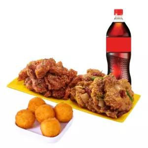 [노랑통닭] (오리지널/순살)반반치킨(양념/깐풍)+오리지널치즈볼+콜라1.25L