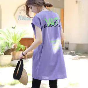 [데일리앤] 스위밍 루즈핏 박스 레터링 캡소매 롱 반팔 티셔츠