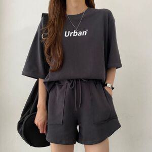 여성 반팔 홈웨어 여름 트레이닝 상하의 세트 츄리닝 복 여자반
