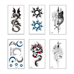 미니 타투스티커 폼생폼사 클럽 6종세트 뱀 인스타 용 용 여름휴가 남자 셀프 뱀 문신스티커 타투 미니