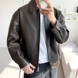 [하프클럽/]퀄리티굿 M 레더 베이직 자켓 편하게 매치하기 좋은 간절기 필수