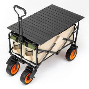 야외 캠핑 카트 간이 테이블 보드 알루미늄 이식 상판 접이식 커버 웨건