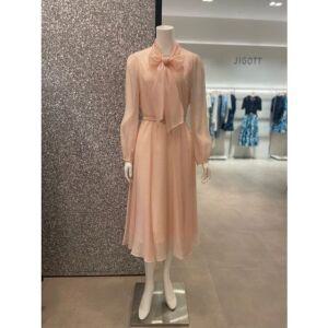 [갤러리아] [JR8E0OP143]쉬폰 시스루 리본 A라인 원피스