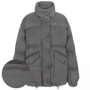 미우미우 25FW 스틸그레이 퐁제 구스 다운 자켓 ML1110 158A F0276