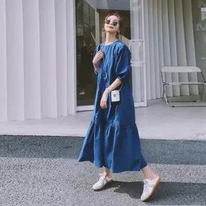 [이쁘다] 트리나 퍼프소매 롱 원피스