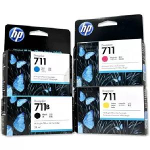 HP 정품 711B/711 잉크 3WX00A CZ130A CZ131A CZ132A 4색세트 / T120 T520 용 검정 약 38ml 컬러 약 29ml씩