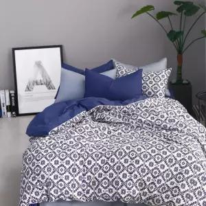 에스닉 국산 순면 이불커버 광목 30수 S D Q 싱글 더블 퀸 사계절 기품있는 네이비