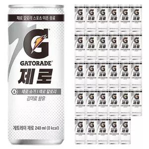 롯데 게토레이 제로 240mlx30캔/수분/갈증/보충/운동/스포츠/기능성/캔음료/이온음료/업소용/사무실/대량