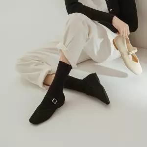 SOVO 립파트 니트 메리제인 플랫슈즈 1cm