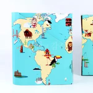 세계 지도 책 모양 상자 종이 박스 (17x20cm) 1개 다문화 기념품 학용품 선물 포장