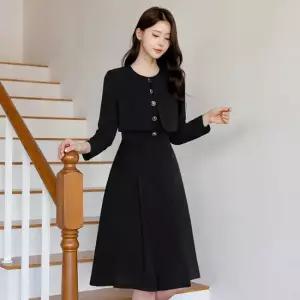 [시크라인] 브레린 자켓 레이어드 플레어 원피스