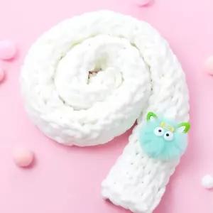 퍼피파인 목도리 만들기 DIY키트 핑거니팅 손뜨개 털실 뜨개실 뜨개질 겨울 폼폼이 먼지 인형