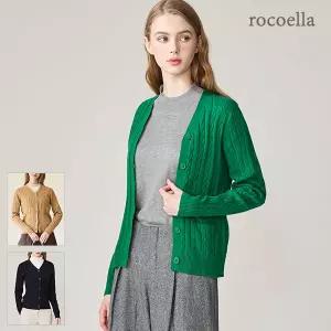 [로코엘라] 델리 스탠다드핏 케이블 니트 여성 가디건