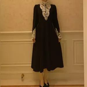 아트박스 교복몰 하이넥 엘레강스 중세 헵번 블랙 원피스 경성의상