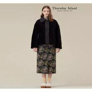 [써스데이아일랜드][Thursday Island] 타소재 배색 퍼 자켓(T238MLT301W)