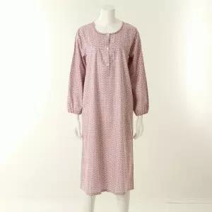 비너스 부드러운 면 100 면 80수 주자 부엉이 나염 여성 원피스 잠옷_VGN4512TSG